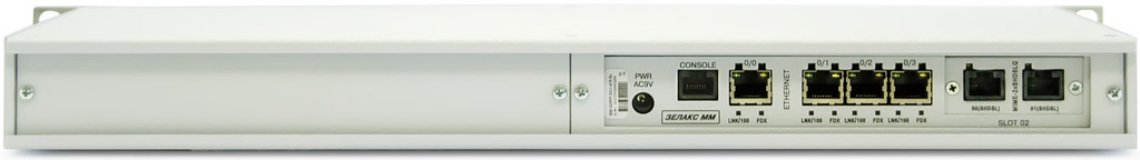 Индустриальный модем SHDSL с портами Ethernet Zelax MM-225RW (задняя панель)